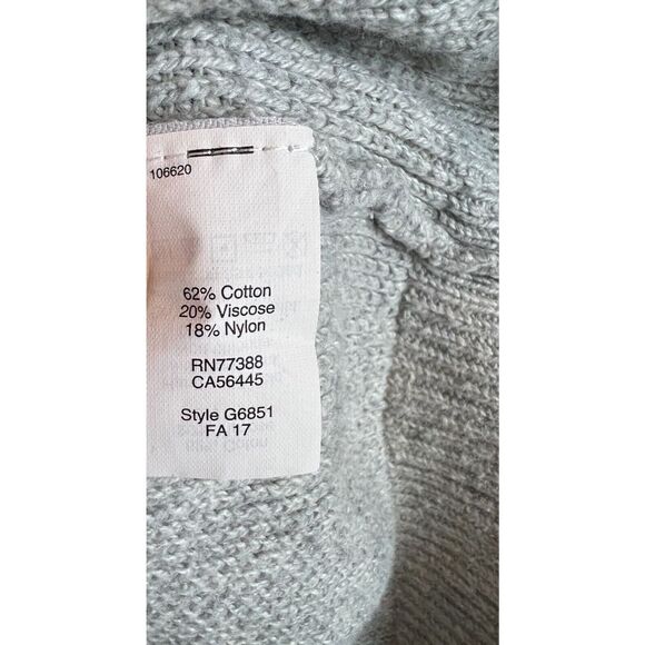 MADEWELL gray cotton blend wrap back sweater pullover size S - Picture 4 of 6